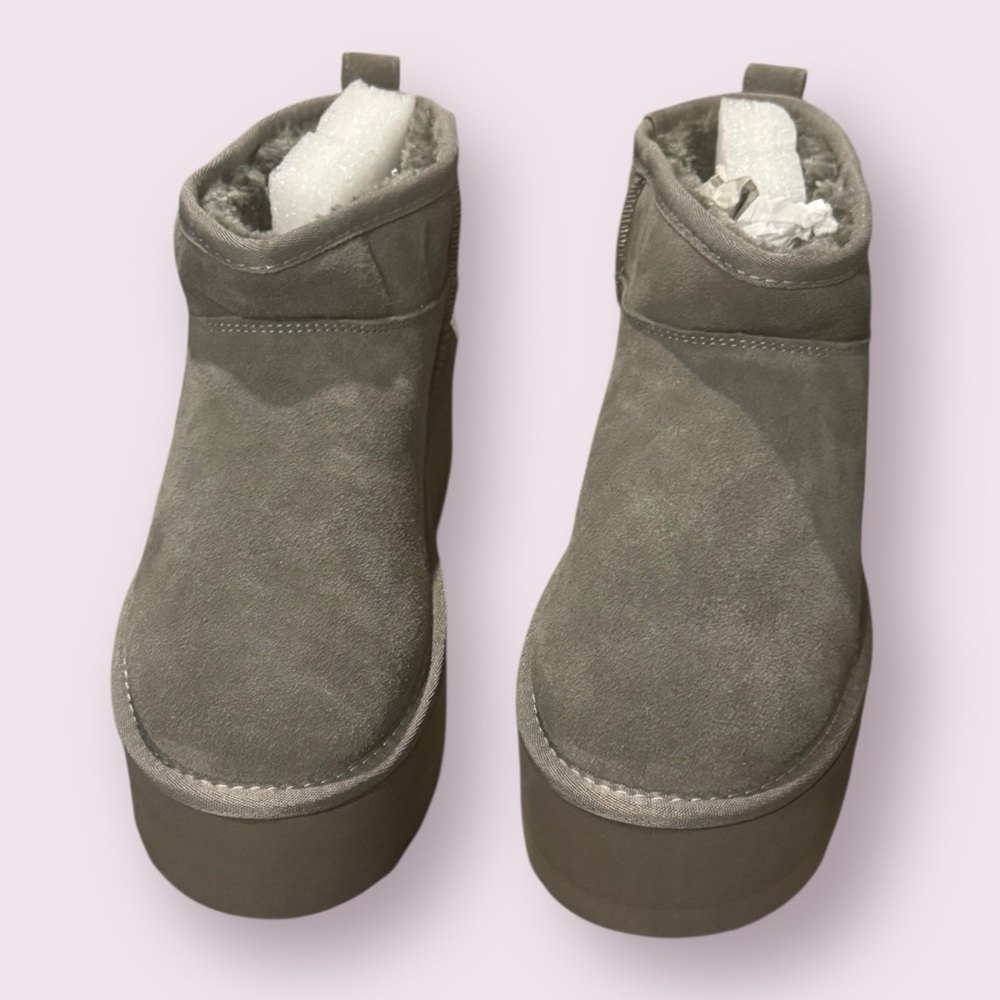 NIB Project Cloud Grey Mini Platform Ankle Boots … - image 4